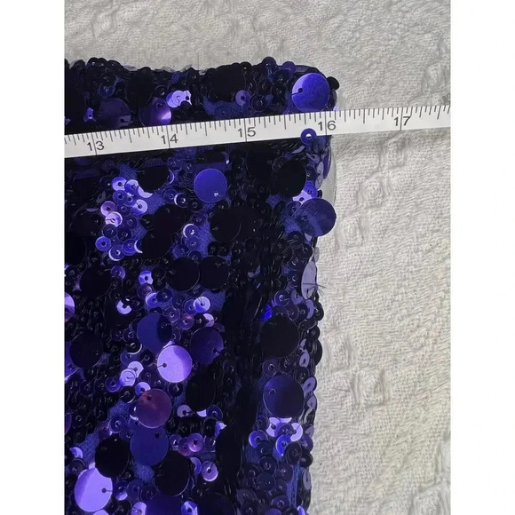 Lulu’s Glittery Persona Dark Blue Sequins Strapless Mini Dress, Mermaidcore - Picture 9 of 12